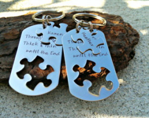 Best Friends Keychains - Bridesmaid Gifts - Puzzle Piece Jewelry ...