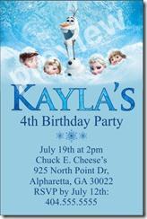 added templates for frozen theme birthday party invitations frozen