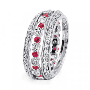 Ruby and Diamond Wedding Rings for Women