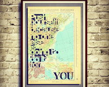 Inspirational quote - handmade artw ork - upcycled vintage page atlas ...