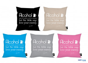 Frank Sinatra - Alcohol' Type Quote Cushion - 5 Colours