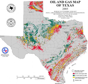 Producing wells in Texas in 2005 ( Bureau of Economic Geology )