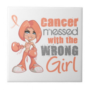 Uterine Cancer Messed With Wrong Girl.png Ceramic Tile