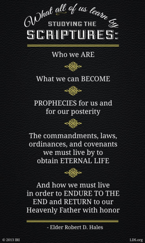 The value of scriptures study :)