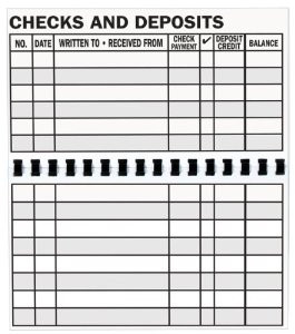 school supplies forms recordkeeping money handling check registers