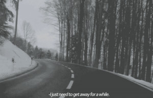 ... and White lonely road runaway insecure black and white gif GET AWAY