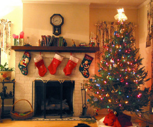 fireplace decorated fireplace with christmas christmas fireplace ...