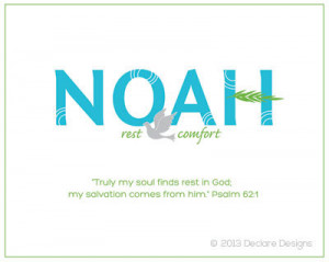 Customizable NOAH Name Art Canvas with Name Meaning and Scripture ...