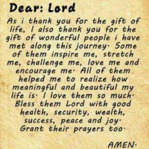 Gratefulness- daily morning prayer.