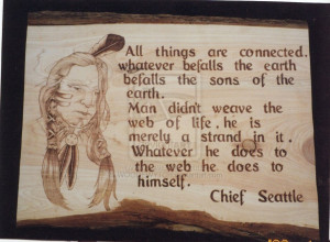 Chief Seattle Indian pyrography by WOODEWYTCH