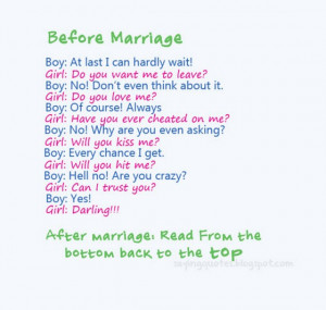 Before marriage, after marriage