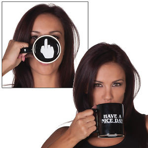 ... Have A Nice Day Middle Finger Mug - Funny Saying Flip Off Coffee Cup