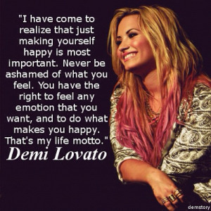 ... Want to Live a Happy Life? Singer Demi Lovato Shares Her Life Motto