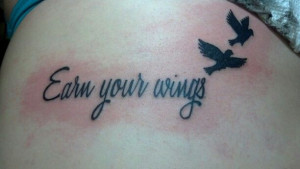 My tattoo quote from hanson song brokenangel. Its about picking urself ...