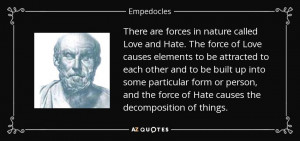 in nature called love and hate the force of love causes elements ...