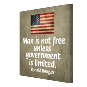 Ronald Reagan Quote with vintage American Flag Canvas Print