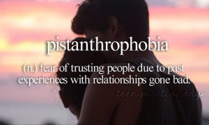 Not being able to trust people