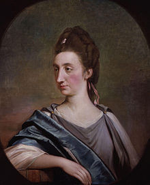 Portrait of Catharine Macaulay by Robert Edge Pine , c. 1775 .
