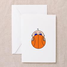 Baby Peeking Basketball Greeting Cards for