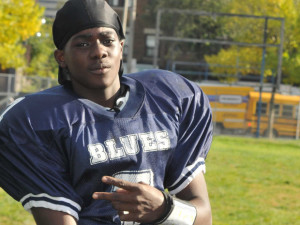 Tyson Bailey, number 7, of the Central Technical School football squad ...