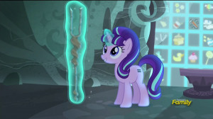 Not the usual green magic for evil ponies, note