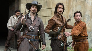 One for all ... James Callis, right, guest stars in The Musketeers ...