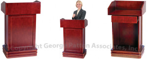 economy wood podium is a fraction of the price of solid wood