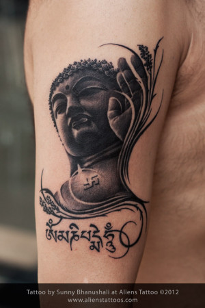 Religious Buddha Tattoo On Biceps | Tattooshunt.com
