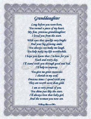 granddaughter poems from grandma | Granddaughter poem is for the ...