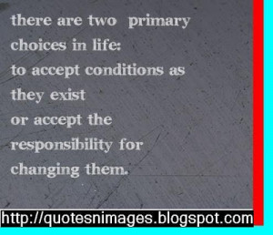 ... accept conditions as they exist or accept the responsibilities for