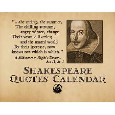 Shakespeare quotes wall calendar