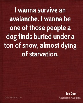 Tre Cool - I wanna survive an avalanche. I wanna be one of those ...