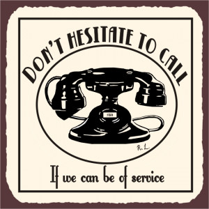 Dont Hesitate To Call Vintage Metal Telephone Service Retro Tin Sign