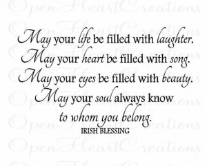 Baby Wall Decals - Irish Blessing Vinyl Wall Quote - May Your Life Be ...