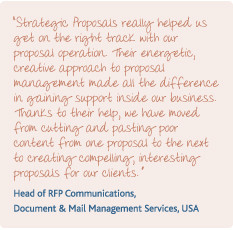 Quote from Head of RFP Communications, Document & Mail Management ...