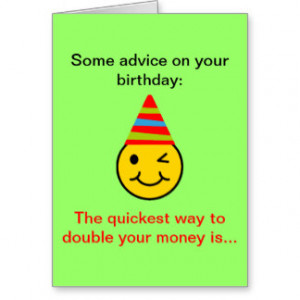 Funny Birthday Money Happy Face Cards
