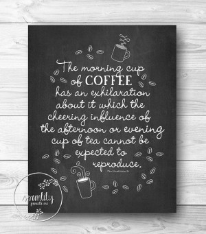 Kitchen Art Print, Chalkboard Coffee Quote by SpoonLily