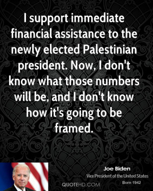 Joe Biden Support Immediate Financial Assistance The