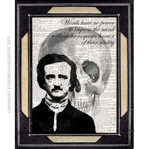 Edgar Allan Poe art print on dictionary art print book page art print ...