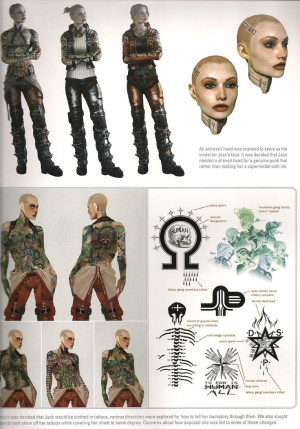 closer look at Jack's tattoos from the Mass Effect Universe art book ...