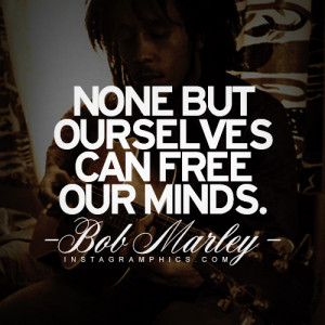 Free Our Minds Bob Marley Quote Graphic