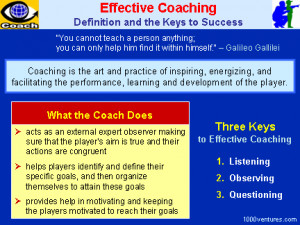 Coaching: EFFECTIVE COACHING - What Is Coaching and What Coach Does; 3 ...