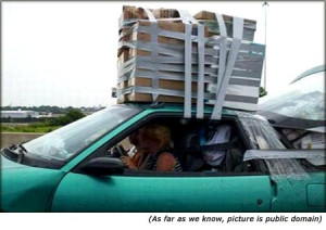Quotes on car insurance: Funny picture of car with very big luggage on ...