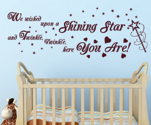 SHINING STAR quote TWINKLE TWINKLE wall sticker decal