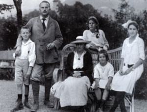 Analyst and philosopher Carl Jung pictured with his wife Emma and four ...