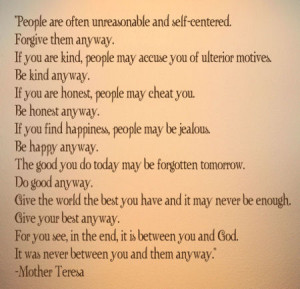 ... Religious & Spiritual » Mother Teresa Between You And God Wall Decal