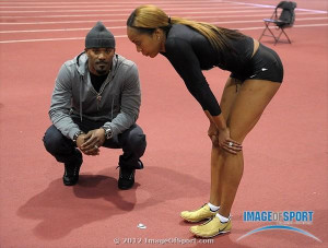Sanya Richards Ross in what appears to be a new Nike spike