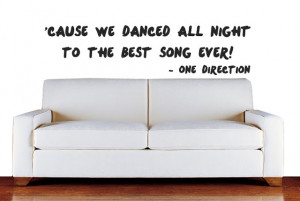 1D One Direction Best Song Ever Lyrics Quote Wall Sticker