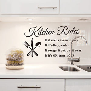 DIY-Removable-Art-Wall-Sticker-Vinyl-Quote-Mural-Kitchen-Rules-Decal ...