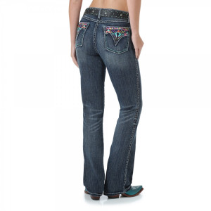 Wrangler Rock 47 Women's Sits Above Hip Jeans with Aztec Multi-Colored ...
